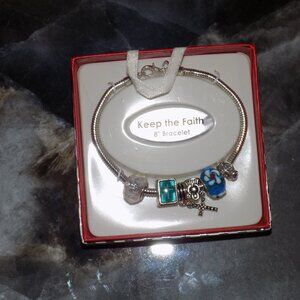Charm Bracelet Keep the Faith 8" Bracelet NEW